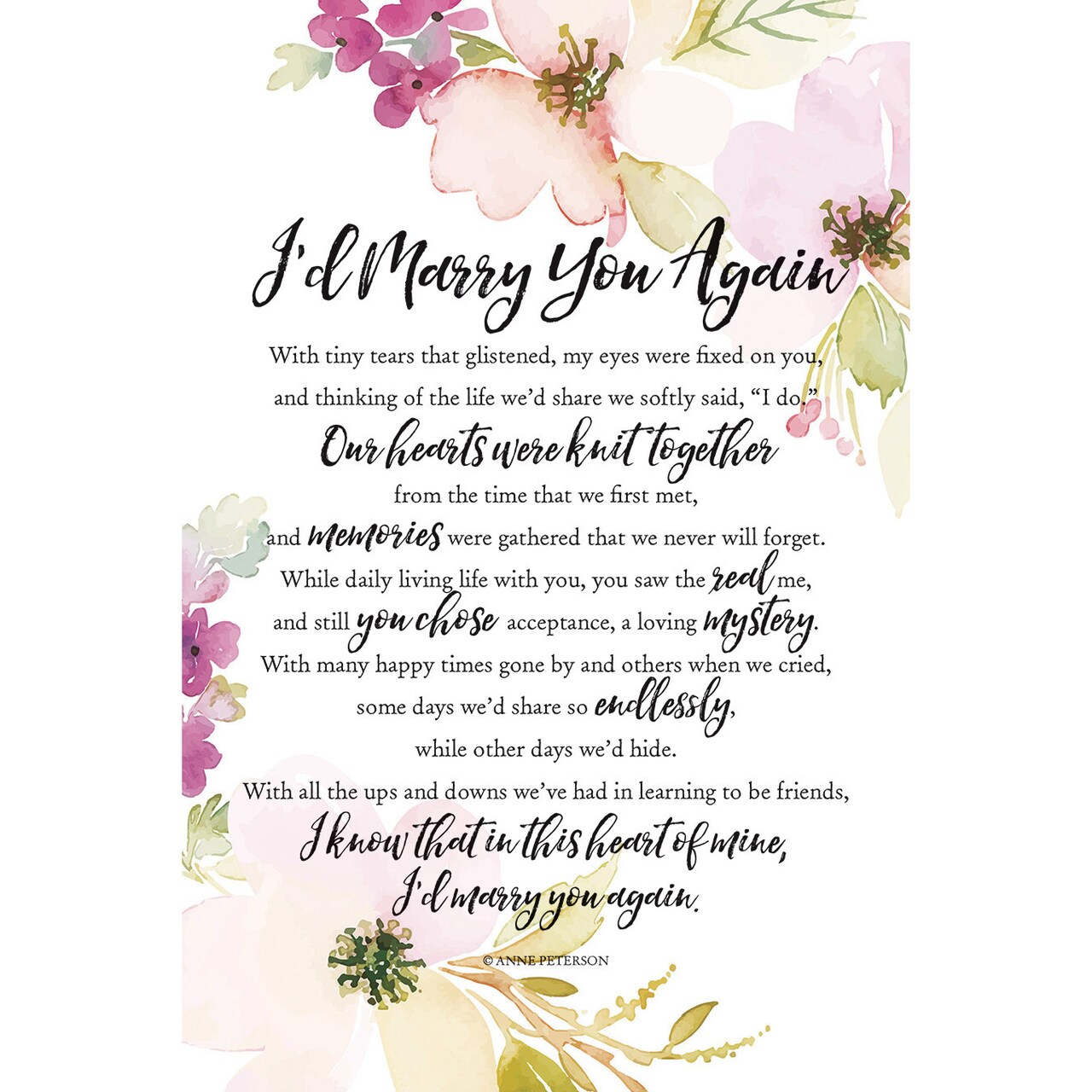 Dexsa I'd Marry You Again Woodland Grace Series 6" x 9" Wood Plaque with Easel